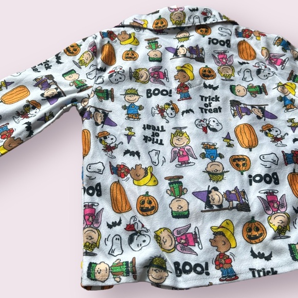 Toddler Peanuts Charlie Brown Halloween Theme Fleece Pajama Set Size 3T - Picture 10 of 11